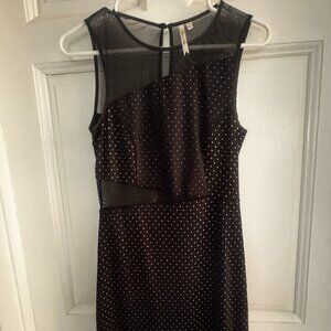 Petticoat Alley Black Lace Polka Dot Dress Womens Size XS